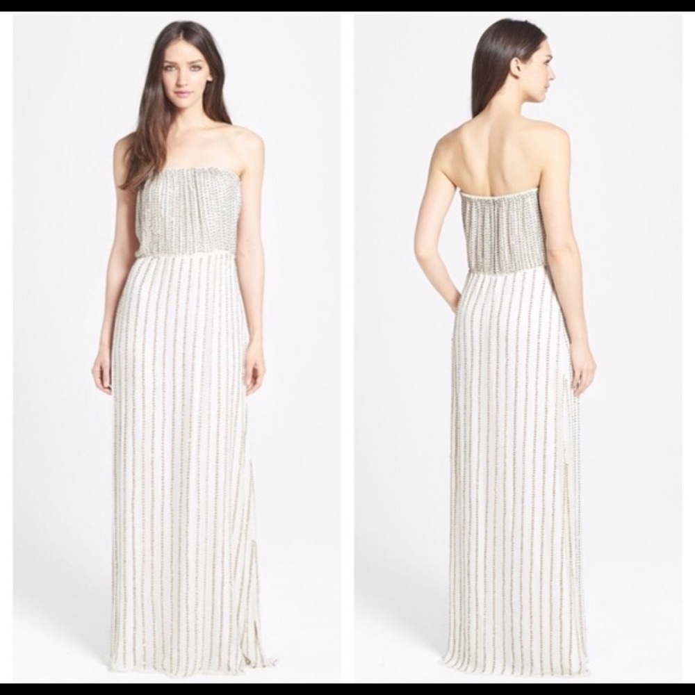 Parker Strapless Beaded mini dress
